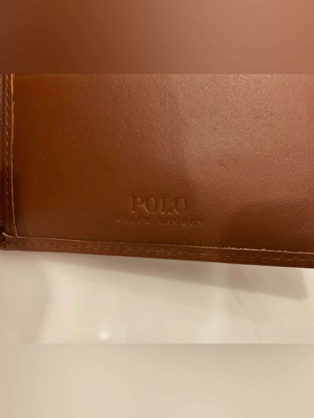 NIB Polo Ralph Lauren Leather ALL OVER PONY Double Billfold Wallet - CLASSIC TAN - Picture 5 of 13